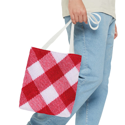 Red & White Checked Tote Bag