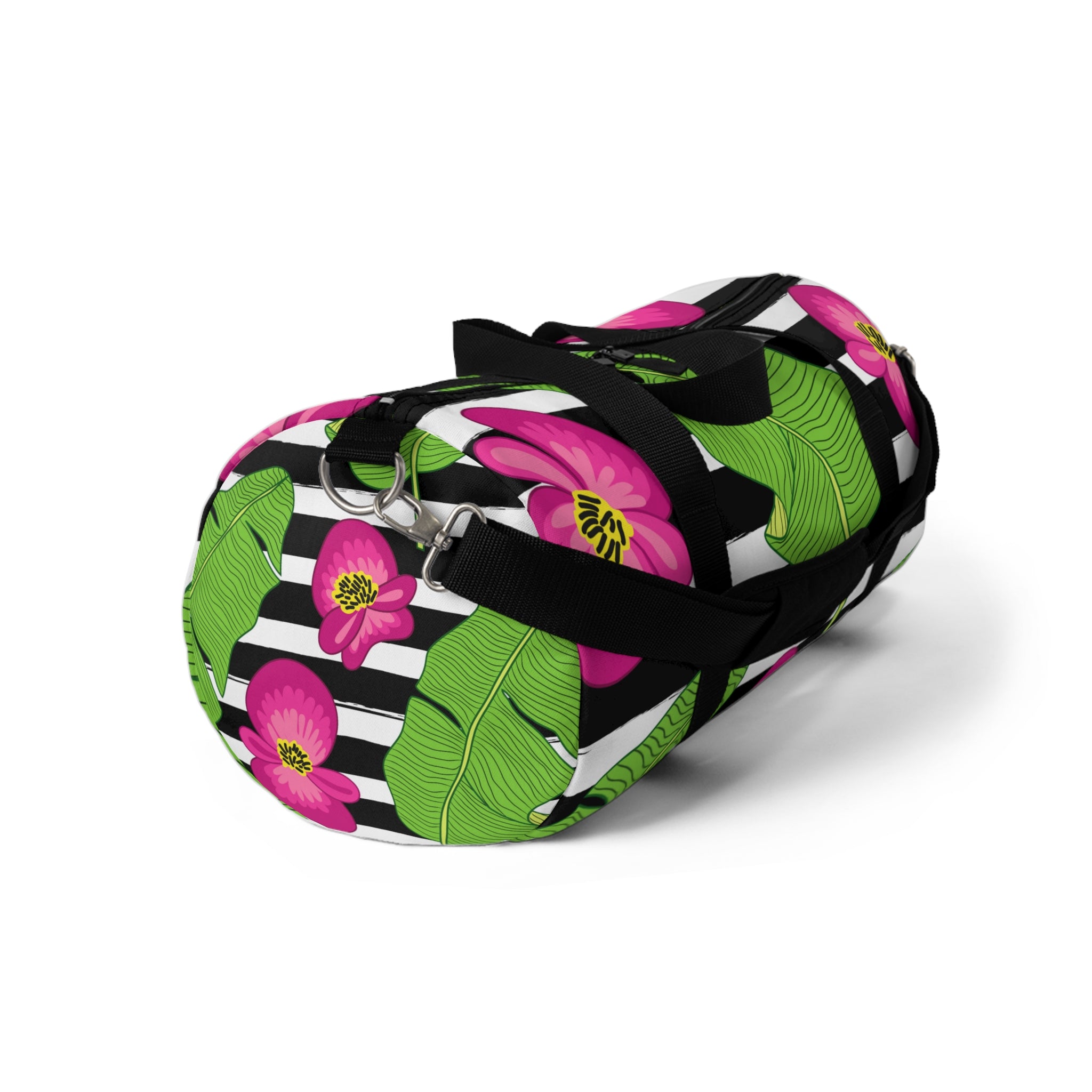 Striped Hibiscus Duffel Bag