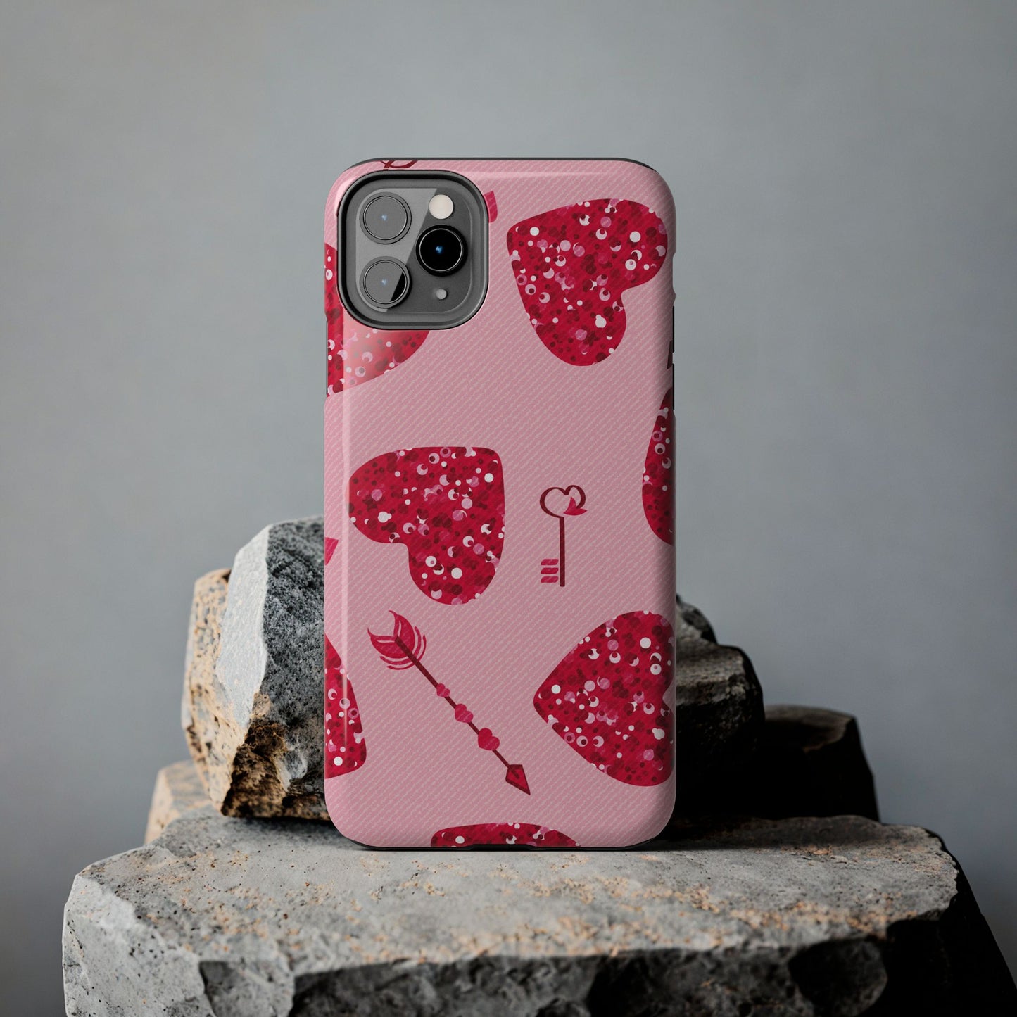 Sparkling Red Hearts Phone Case