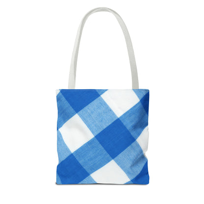 Chic Blue Gingham Tote Bag