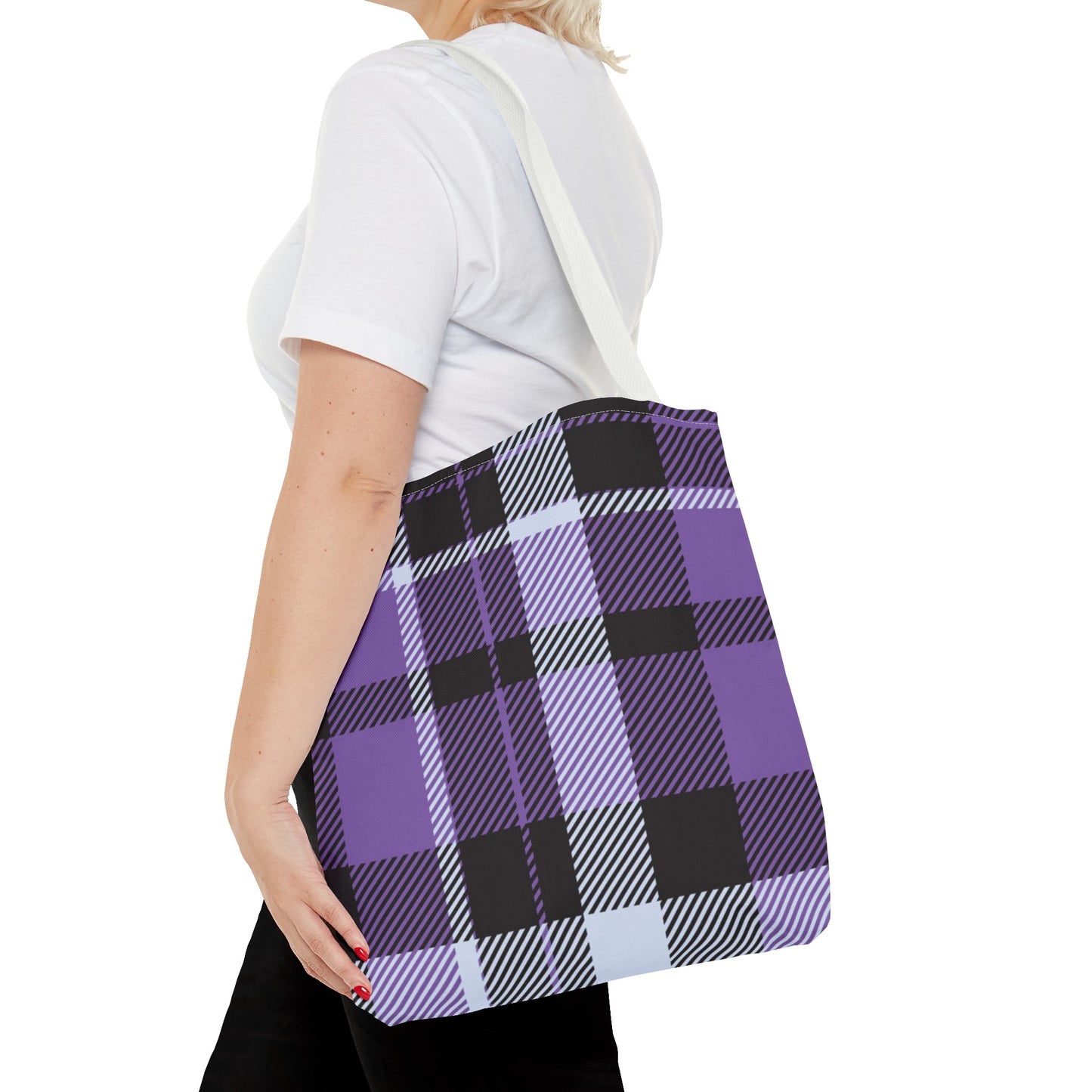 Purple Tartan Plaid Tote Bag