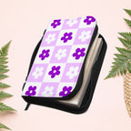 Checkered Orchid Floral Book Cover