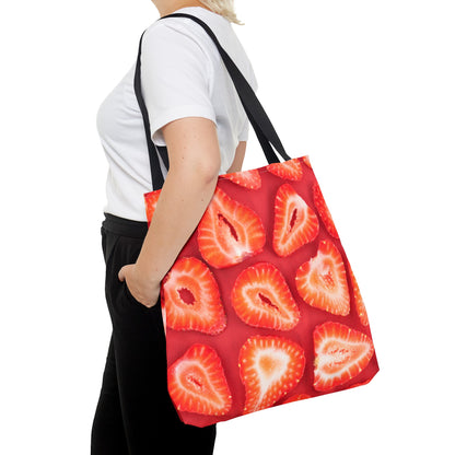 Sweet Sliced Strawberries Tote Bag