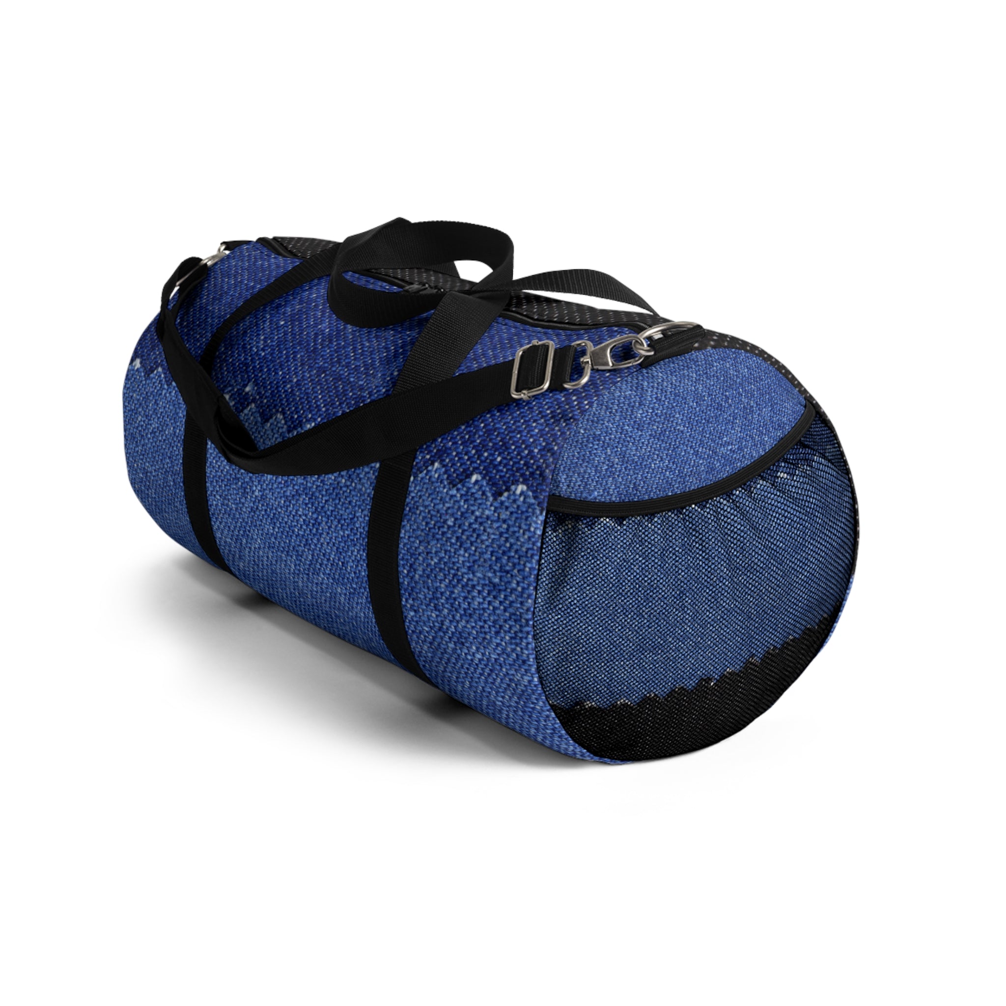 Blue Denim Print Duffel Bag