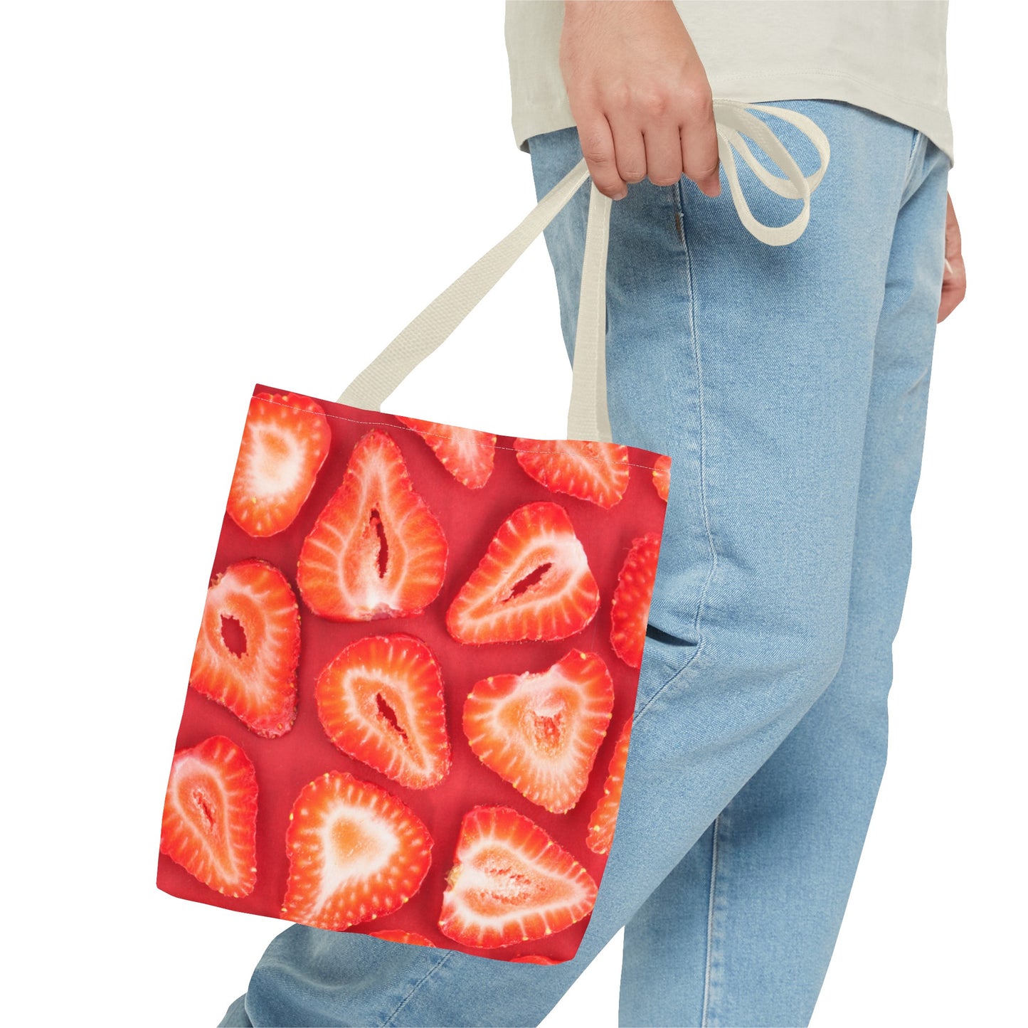 Sweet Sliced Strawberries Tote Bag