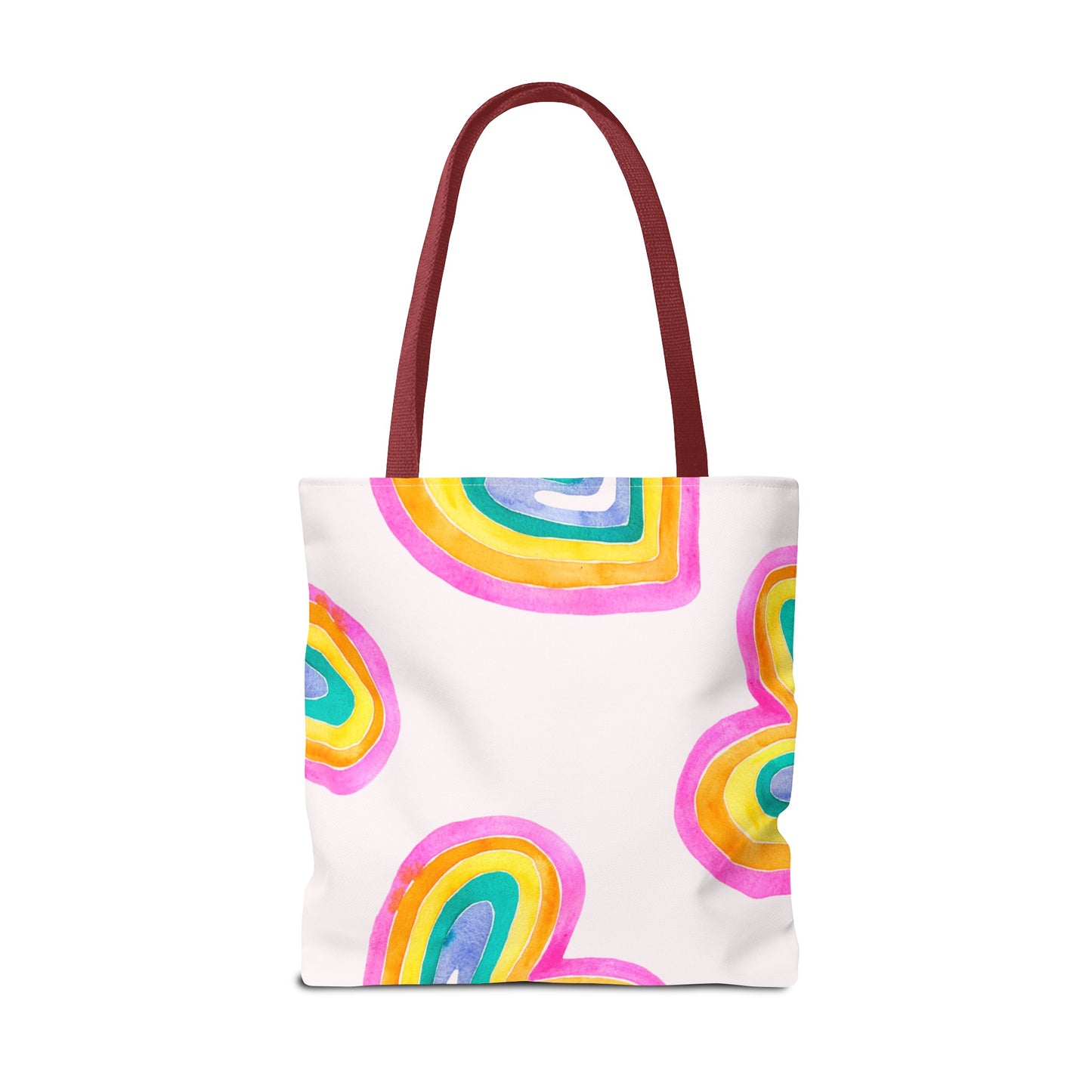 Rainbow Hearts Tote Bag