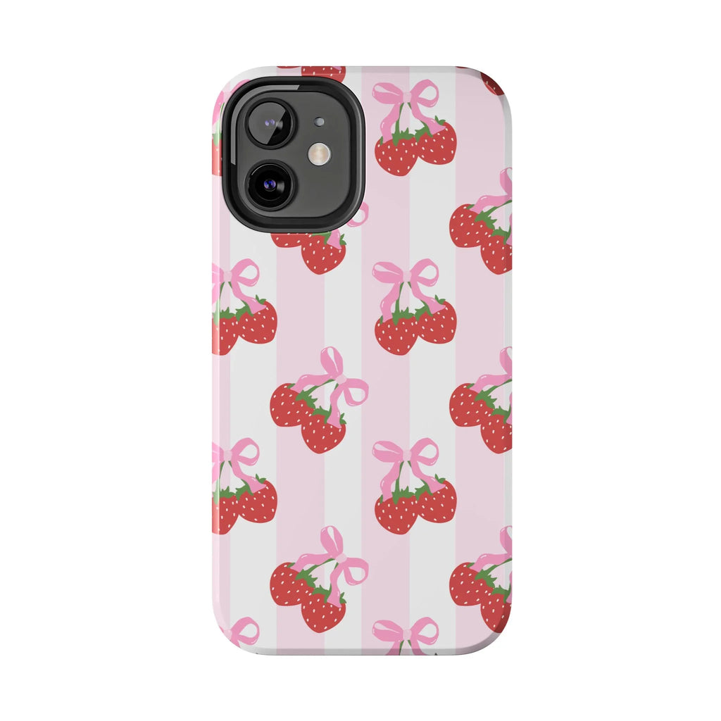 Strawberry Cherries Phone Case (Apple & Android) - Pink Sweetheart