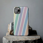 Pretty Pastel Lines Phone Case (Apple & Android) - Pink Sweetheart