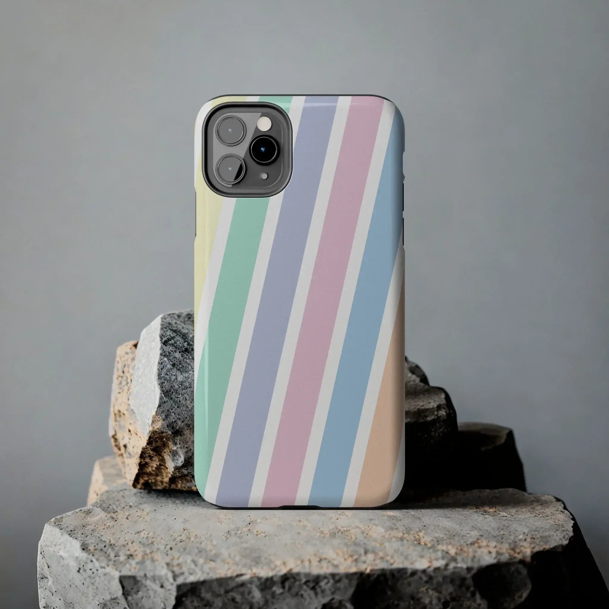 Pretty Pastel Lines Phone Case (Apple & Android) - Pink Sweetheart