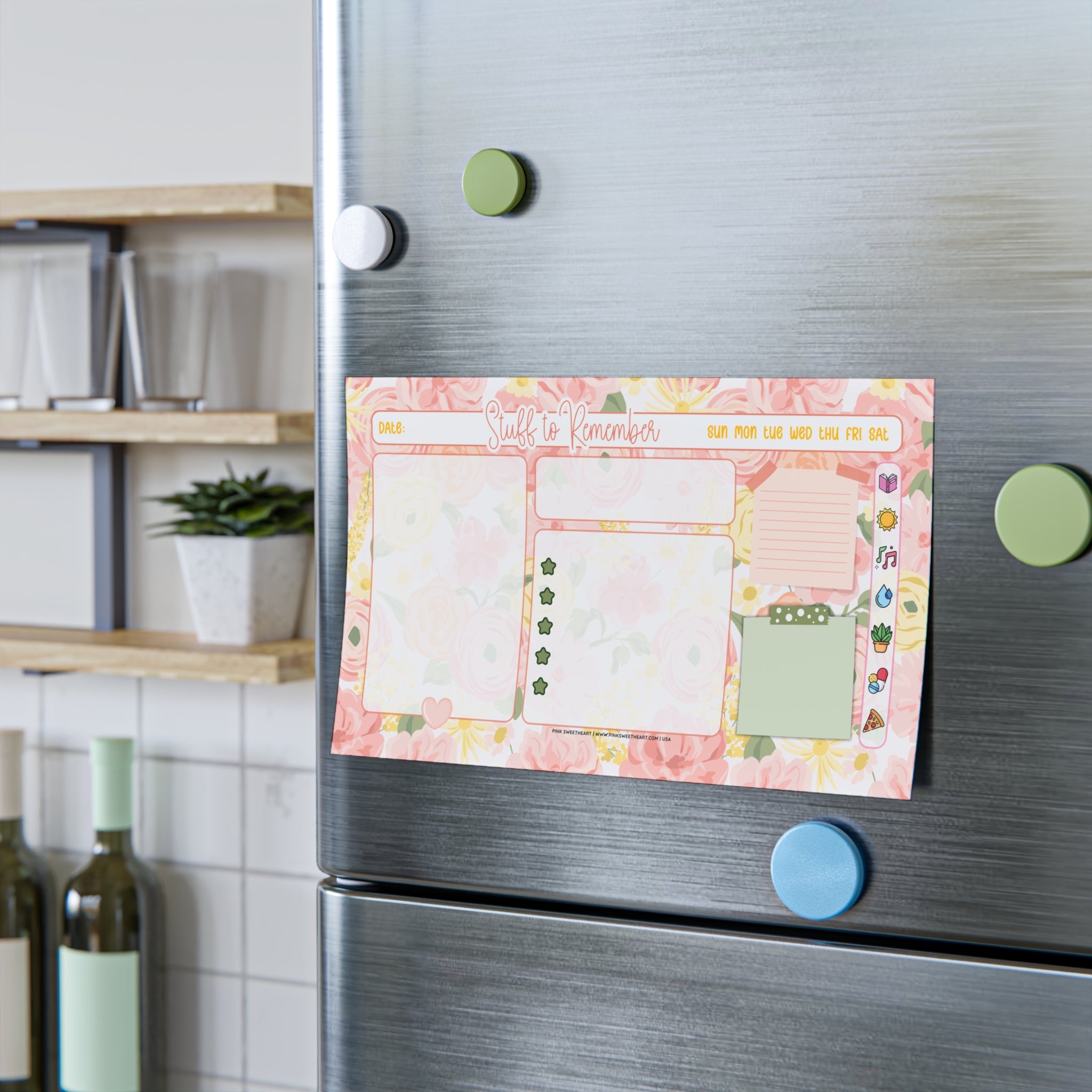 Peach Floral Bouquet Sticky Note Pad