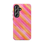 Pink Lemon Stripes Phone Case (Apple & Android) - Pink Sweetheart