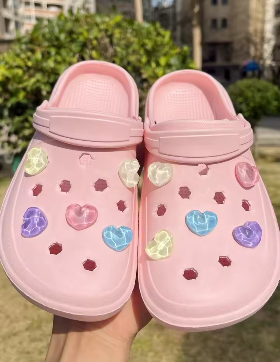 Heart Jelly Drops Clog Charms Set