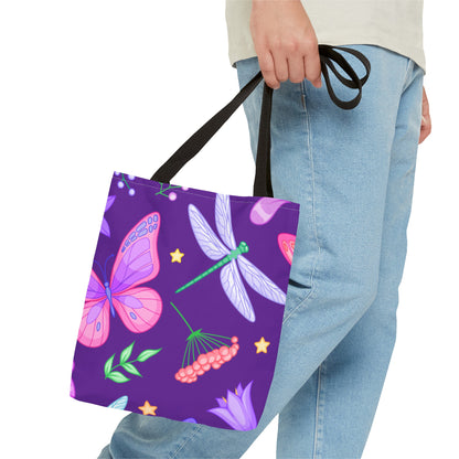 Purple Butterfly Forest Tote Bag