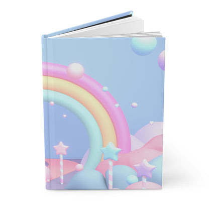 Cuaderno mate de tapa dura Kawaii Rainbow Galaxy 