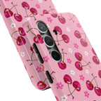 Pink Cherry Sparkle Pattern Tough Phone Case (Apple & Android) - Pink Sweetheart