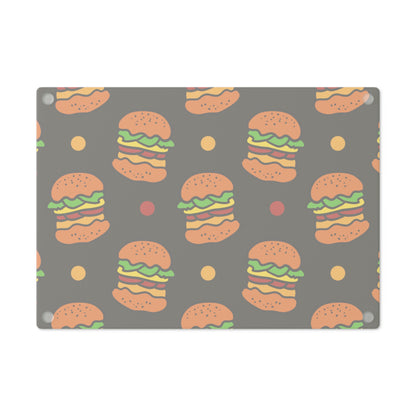 Burger Glass Cutting Board