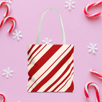 Peppermint Candy Cane Tote Bag