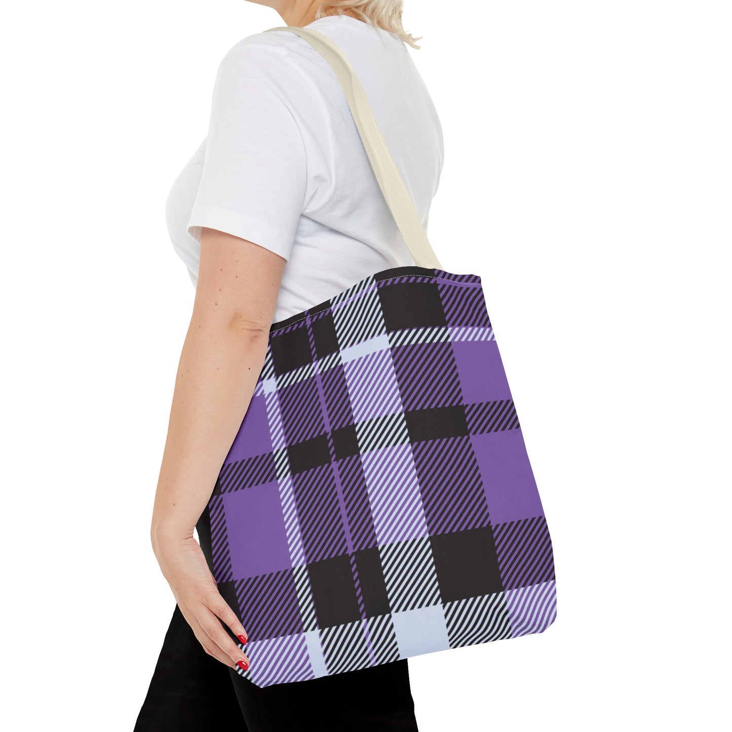 Purple Tartan Plaid Tote Bag