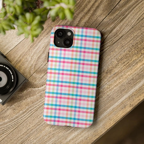 Checked Pattern Phone Case (Apple & Android) - Pink Sweetheart