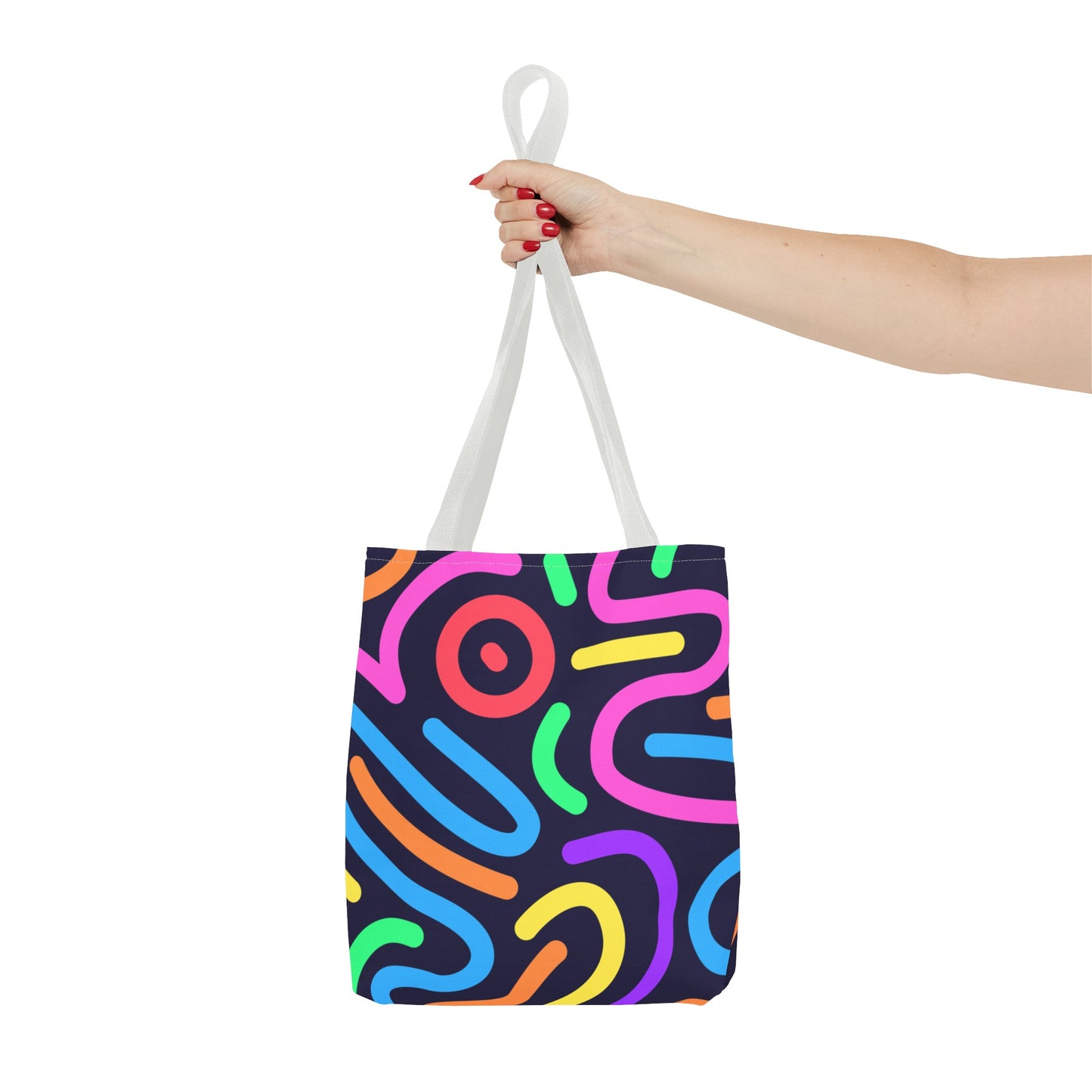 Neon Doodle Swirls Tote Bag