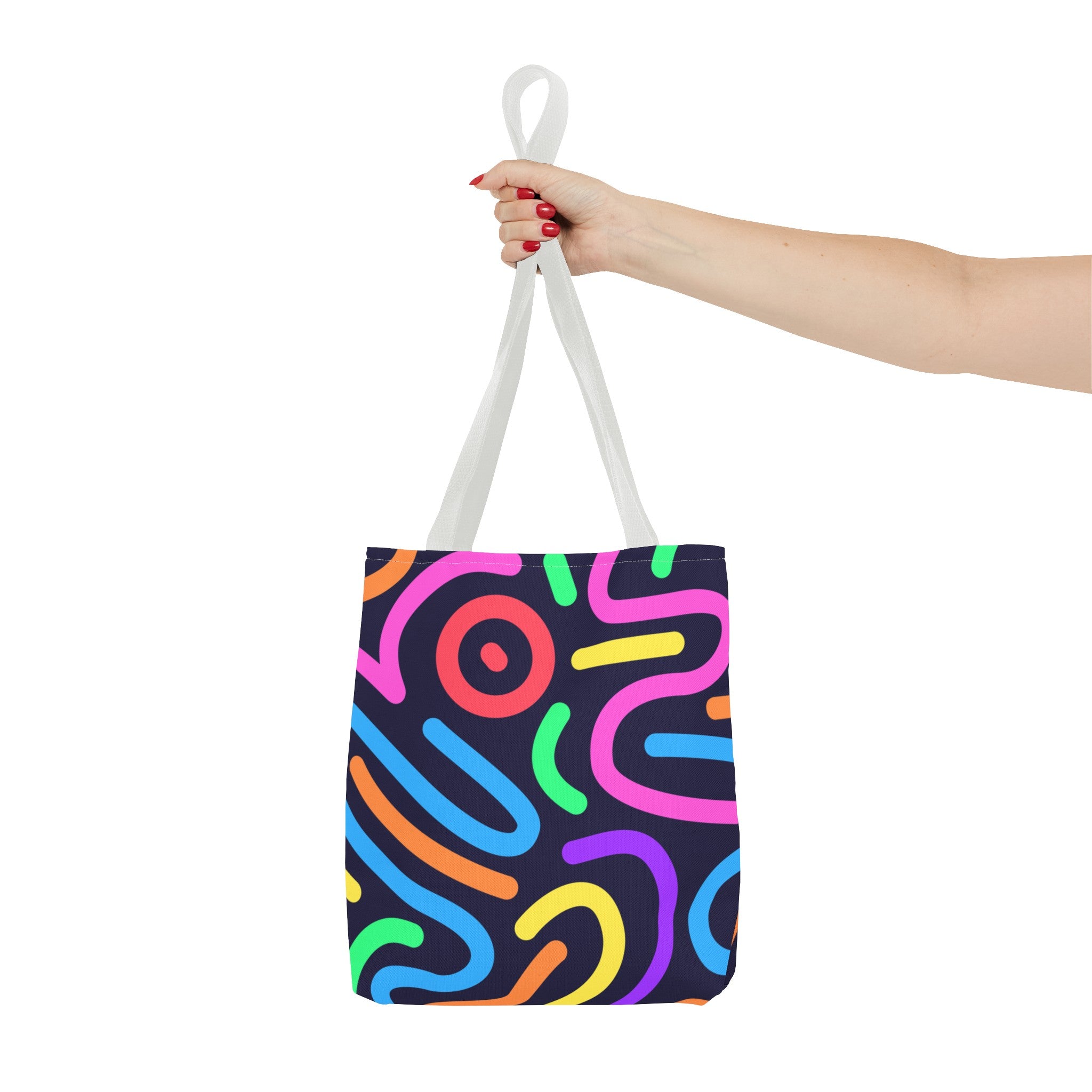 Neon Doodle Swirls Tote Bag
