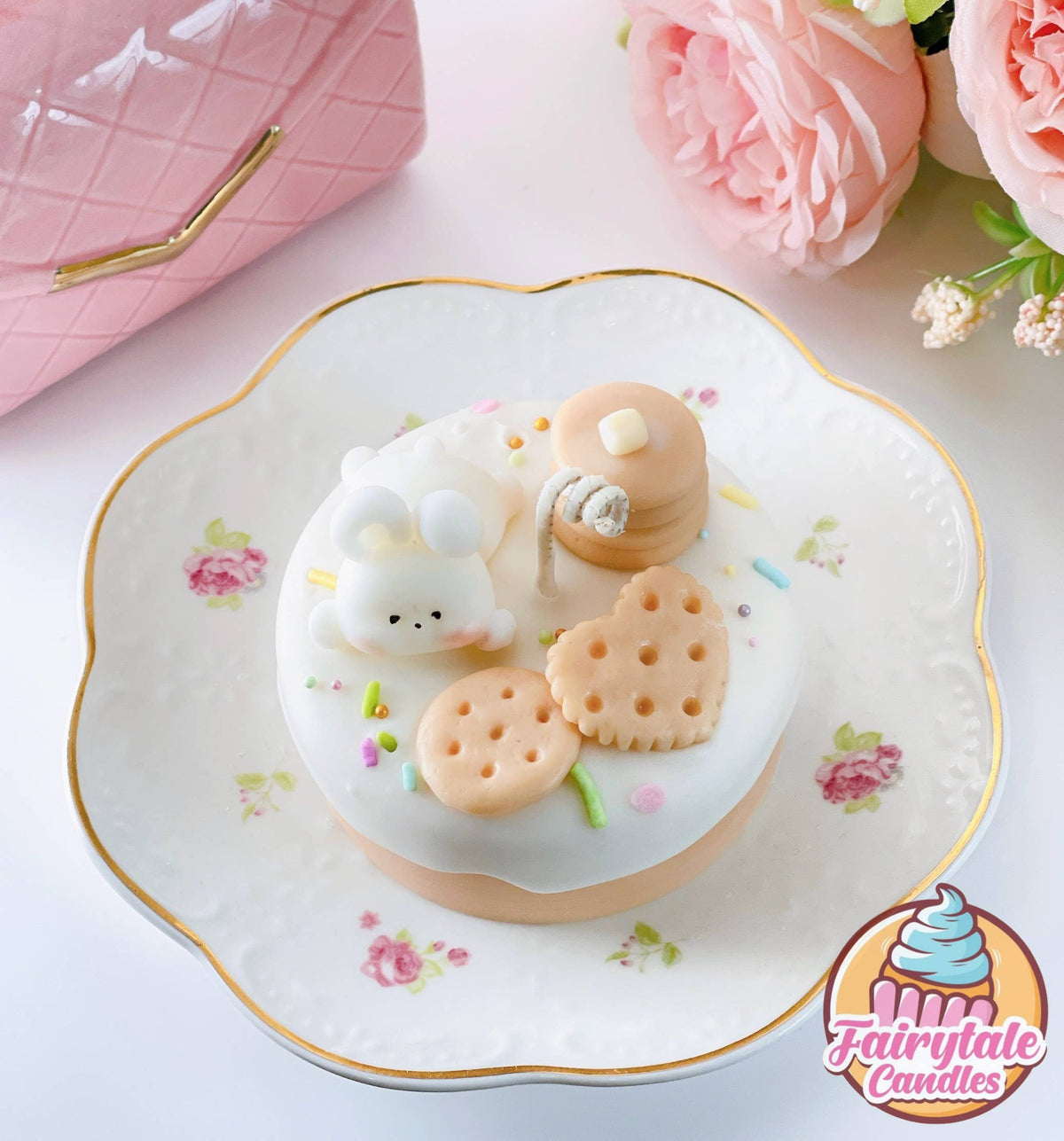 Cute Bunny Vanilla Pancake Mini Dessert Candle