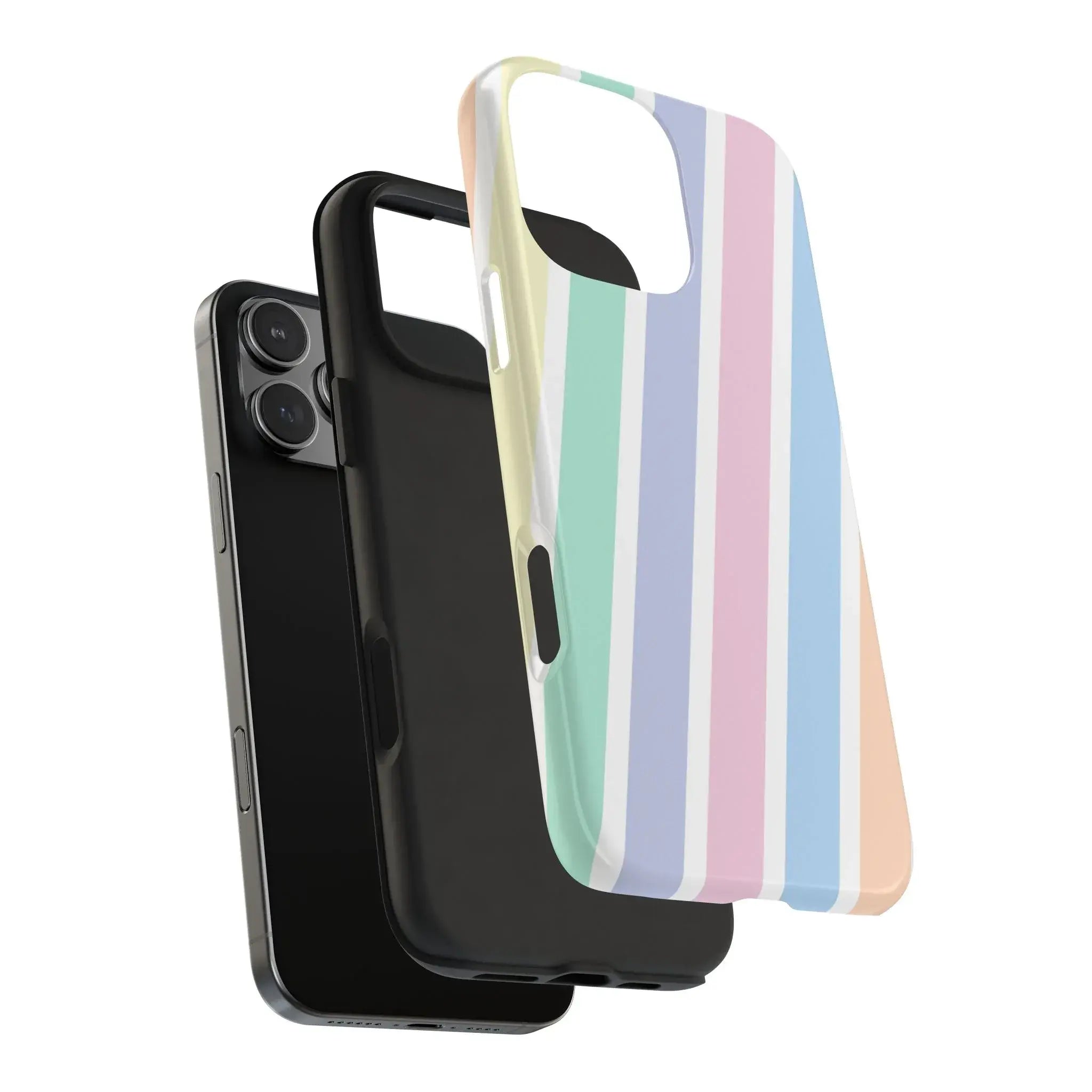 Pretty Pastel Lines Phone Case (Apple & Android) - Pink Sweetheart