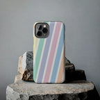 Pretty Pastel Lines Phone Case (Apple & Android) - Pink Sweetheart
