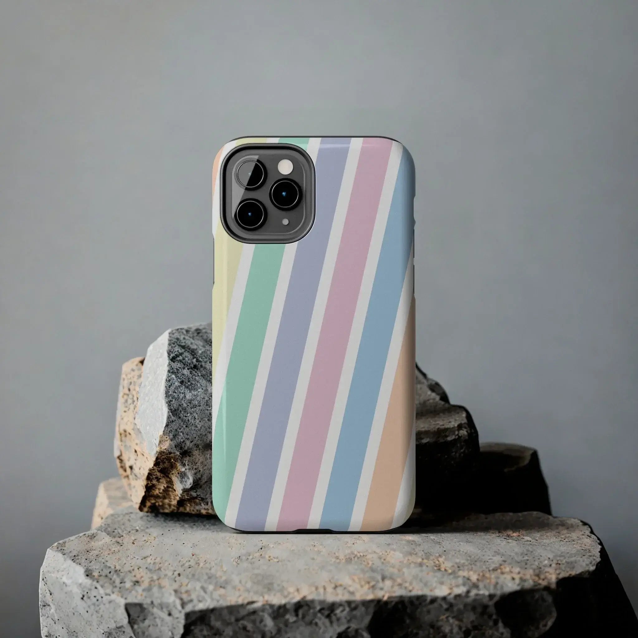 Pretty Pastel Lines Phone Case (Apple & Android) - Pink Sweetheart
