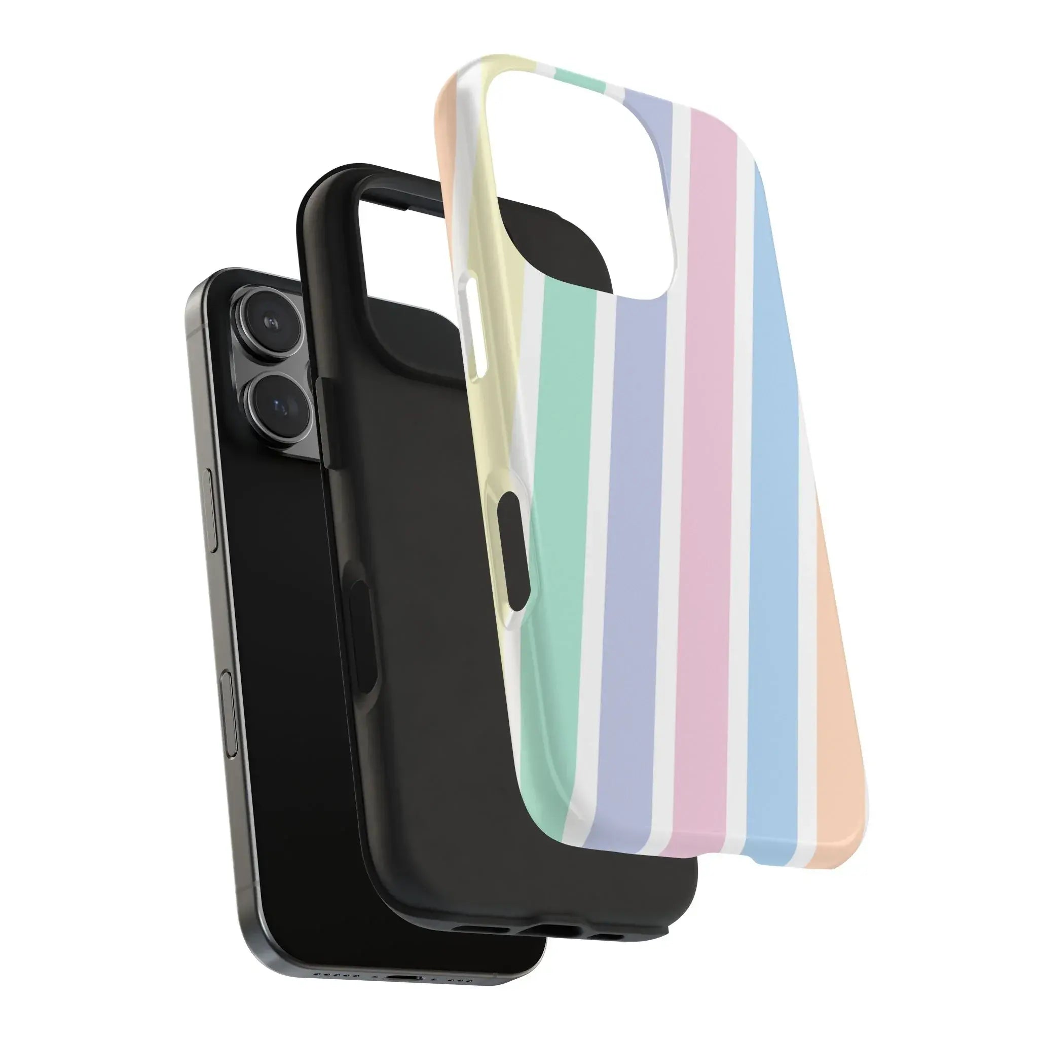 Pretty Pastel Lines Phone Case (Apple & Android) - Pink Sweetheart