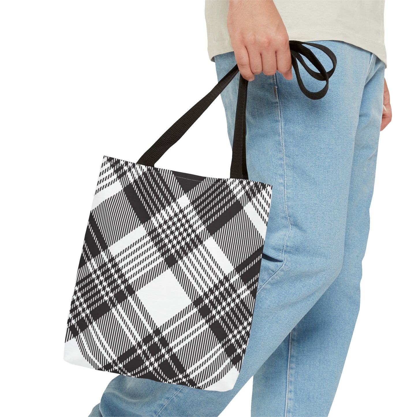 Black Check Tote Bag