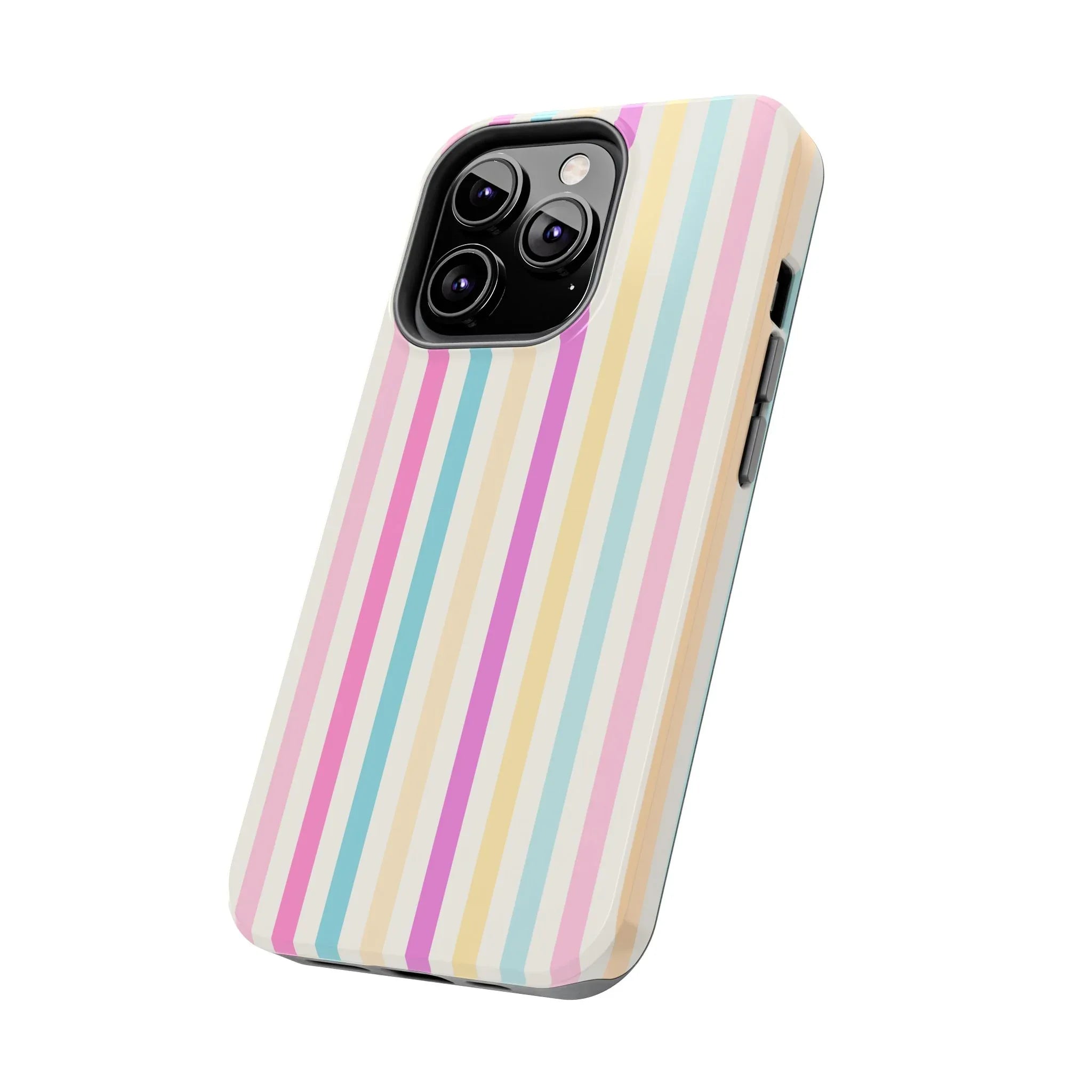 Pastel Candy Stripes Phone Cases (Apple & Android) - Pink Sweetheart