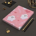 Spooky Pink Ghosts Hardcover Matte Journal - Pink Sweetheart