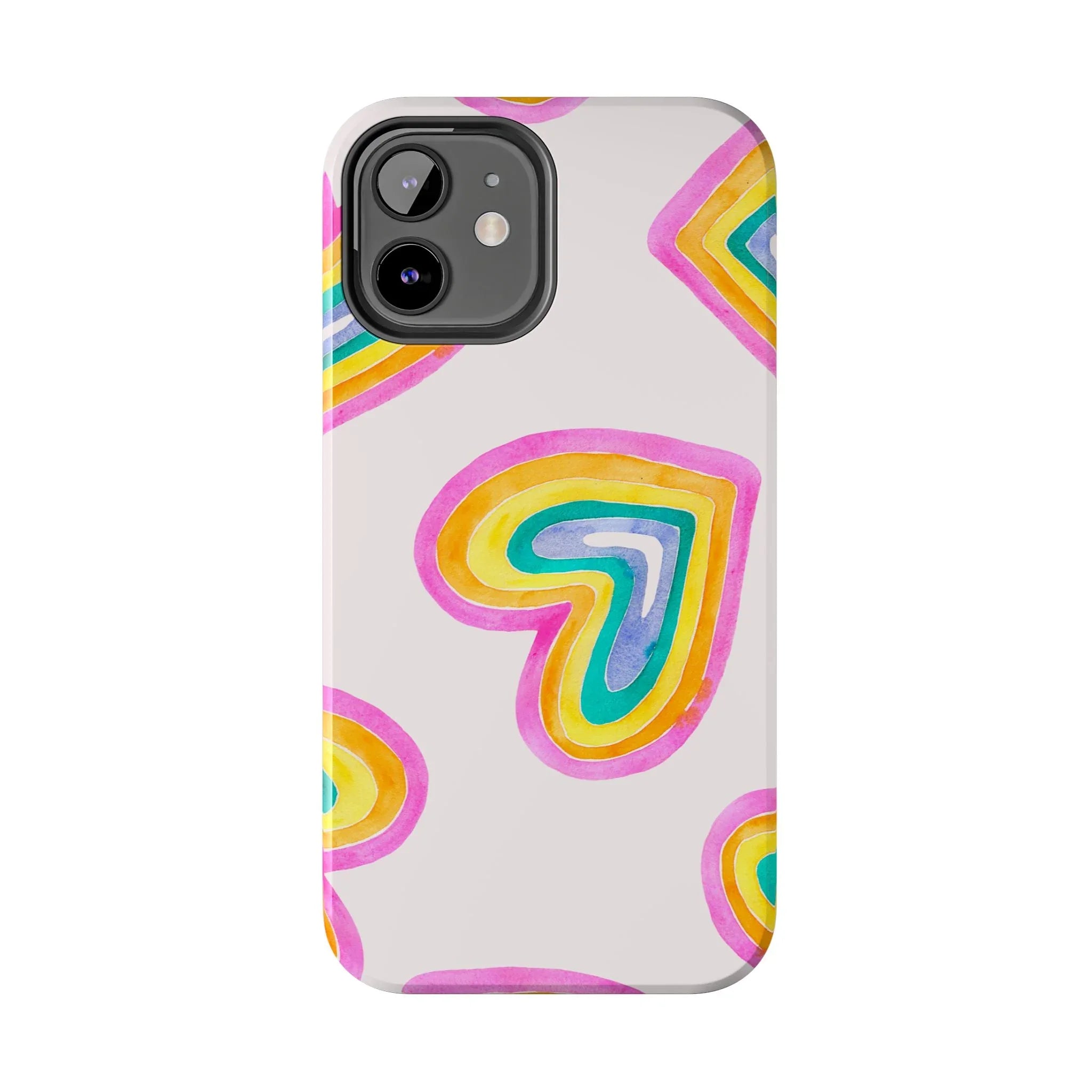 Rainbow Hearts Phone Case (Apple & Android) - Pink Sweetheart
