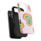 Rainbow Hearts Phone Case (Apple & Android) - Pink Sweetheart