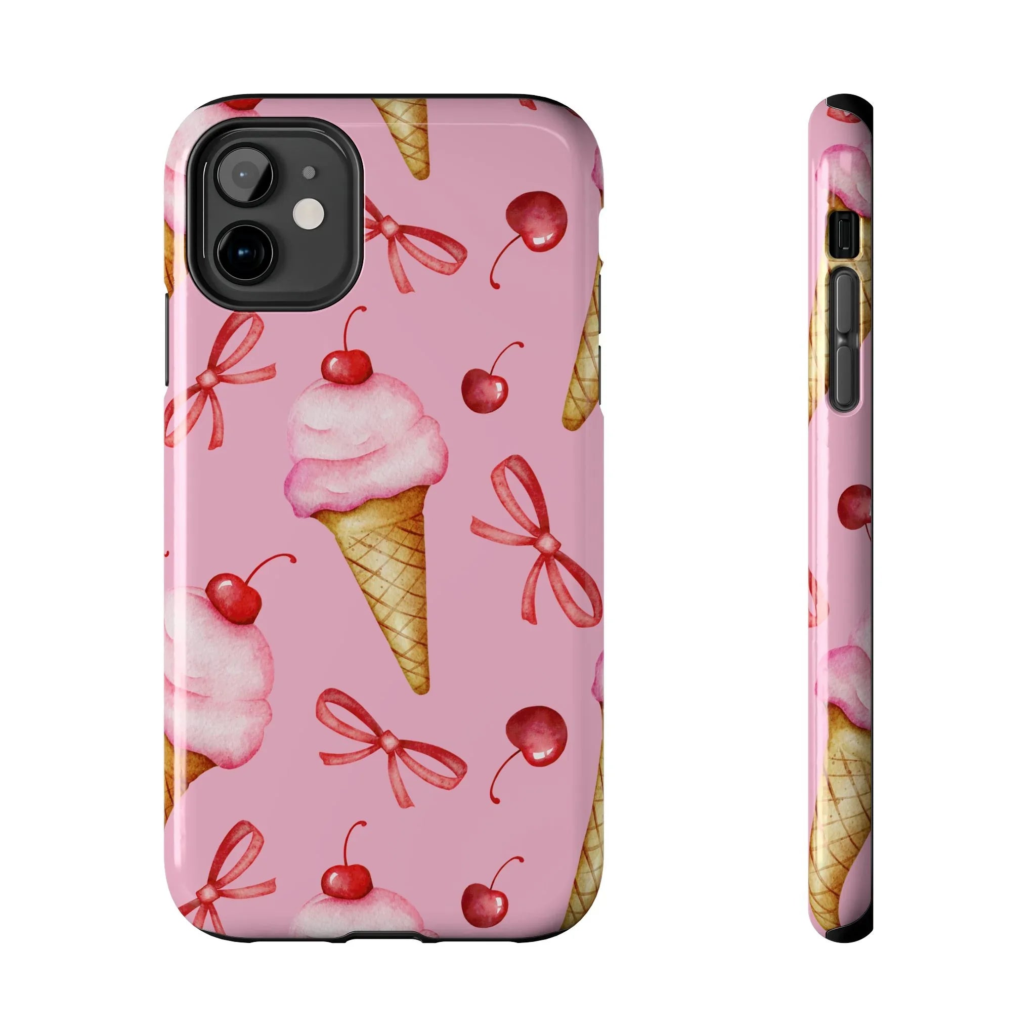 Cherry on Top Ice Cream Phone Case (Apple & Android) - Pink Sweetheart