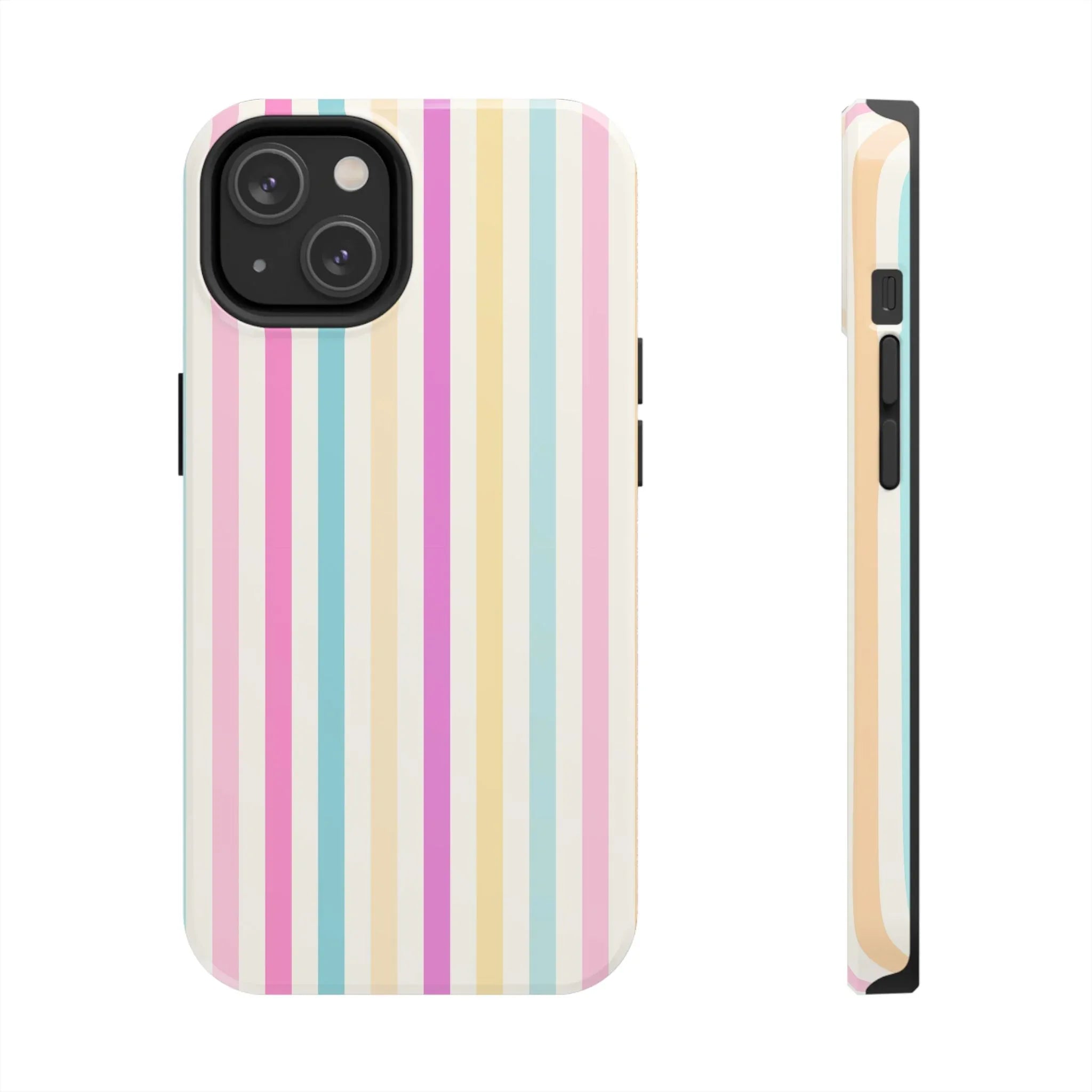 Pastel Candy Stripes Phone Cases (Apple & Android) - Pink Sweetheart