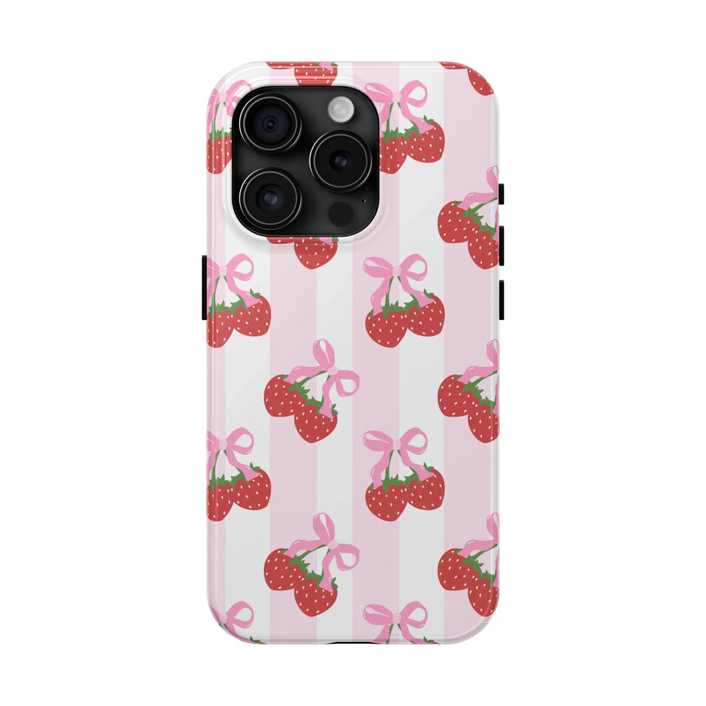 Strawberry Cherries Phone Case (Apple & Android) - Pink Sweetheart