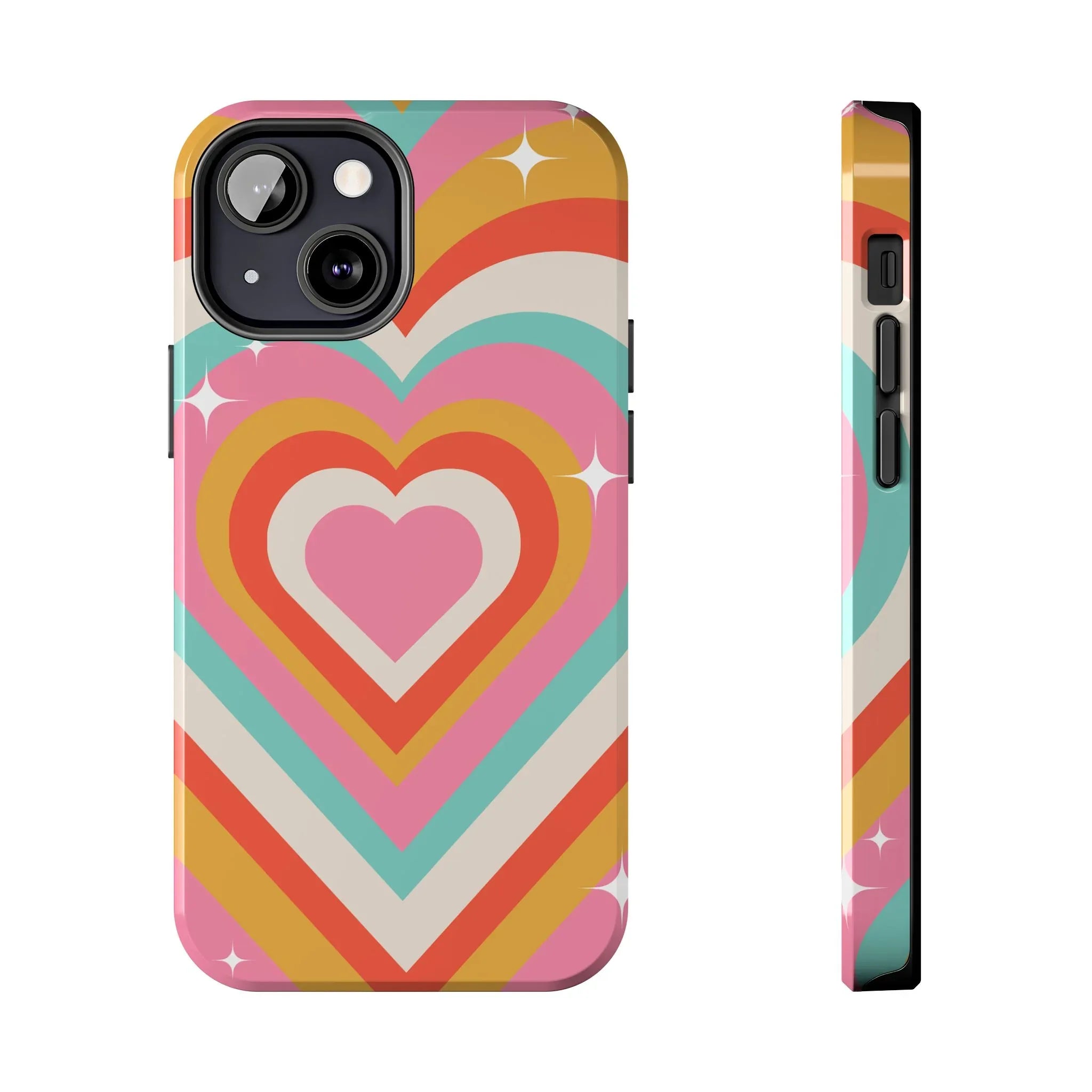 Psychedelic Hearts Phone Case (Apple & Android) - Pink Sweetheart