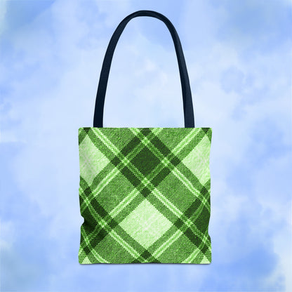 Lush Green Plaid Tote Bag