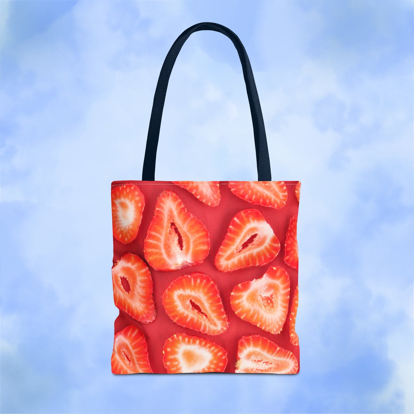 Sweet Sliced Strawberries Tote Bag