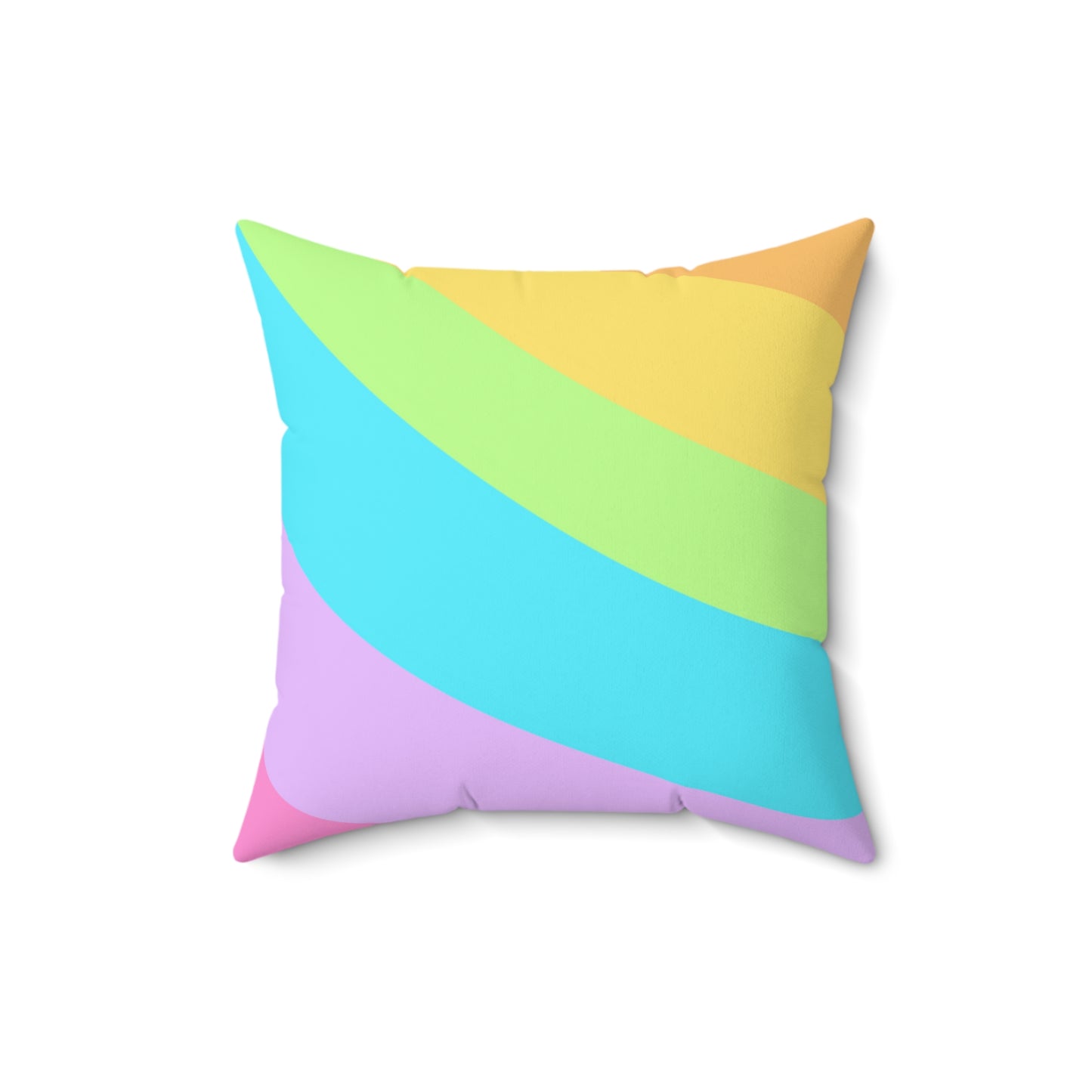 Neon Rainbow Swirl Square Pillow