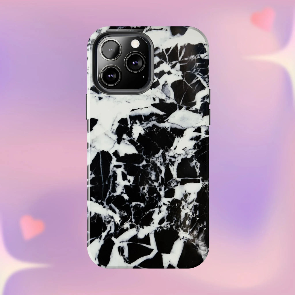 Black & White Shattered Phone Case (Apple & Android) - Pink Sweetheart