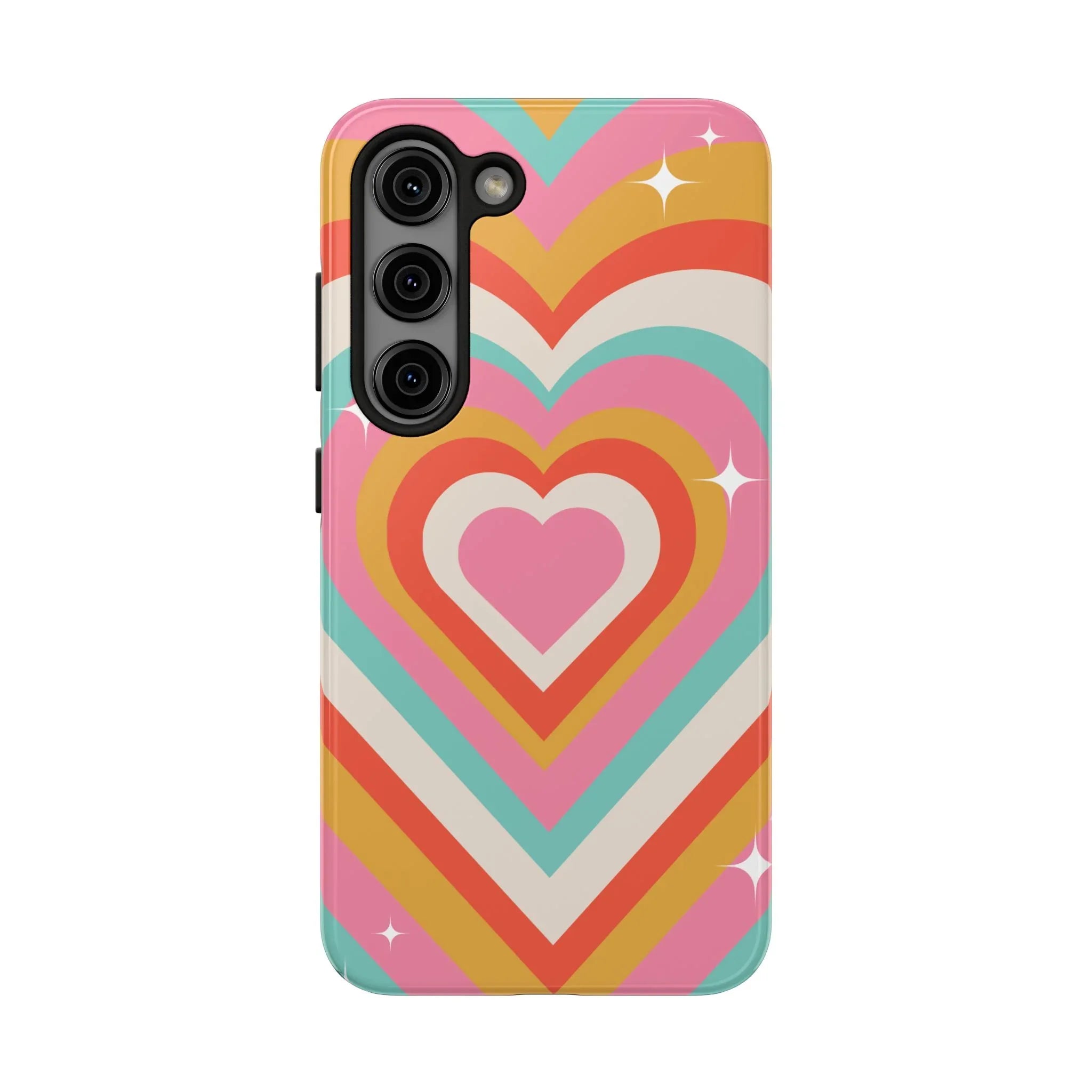 Psychedelic Hearts Phone Case (Apple & Android) - Pink Sweetheart