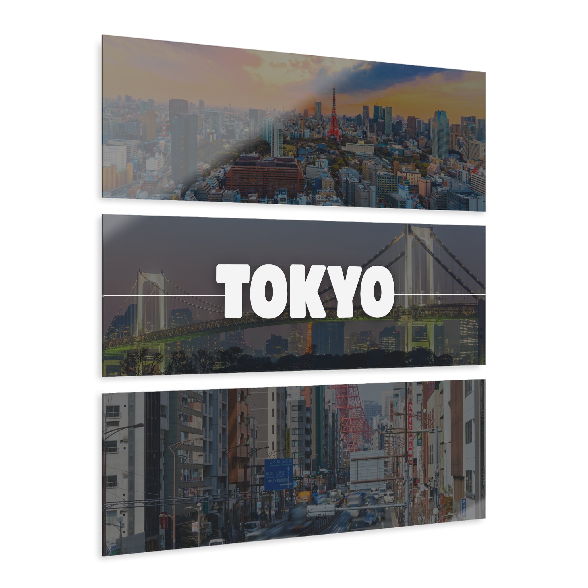 Tokyo Skyline Acrylic Prints (Triptych)