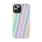 Pretty Pastel Lines Phone Case (Apple & Android) - Pink Sweetheart