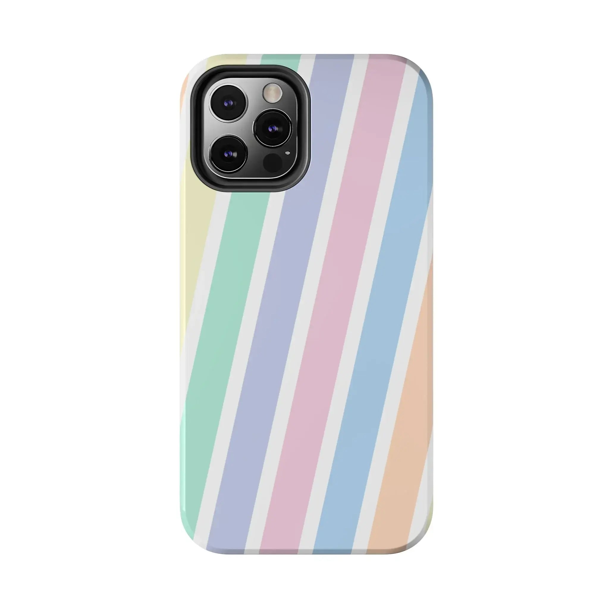 Pretty Pastel Lines Phone Case (Apple & Android) - Pink Sweetheart