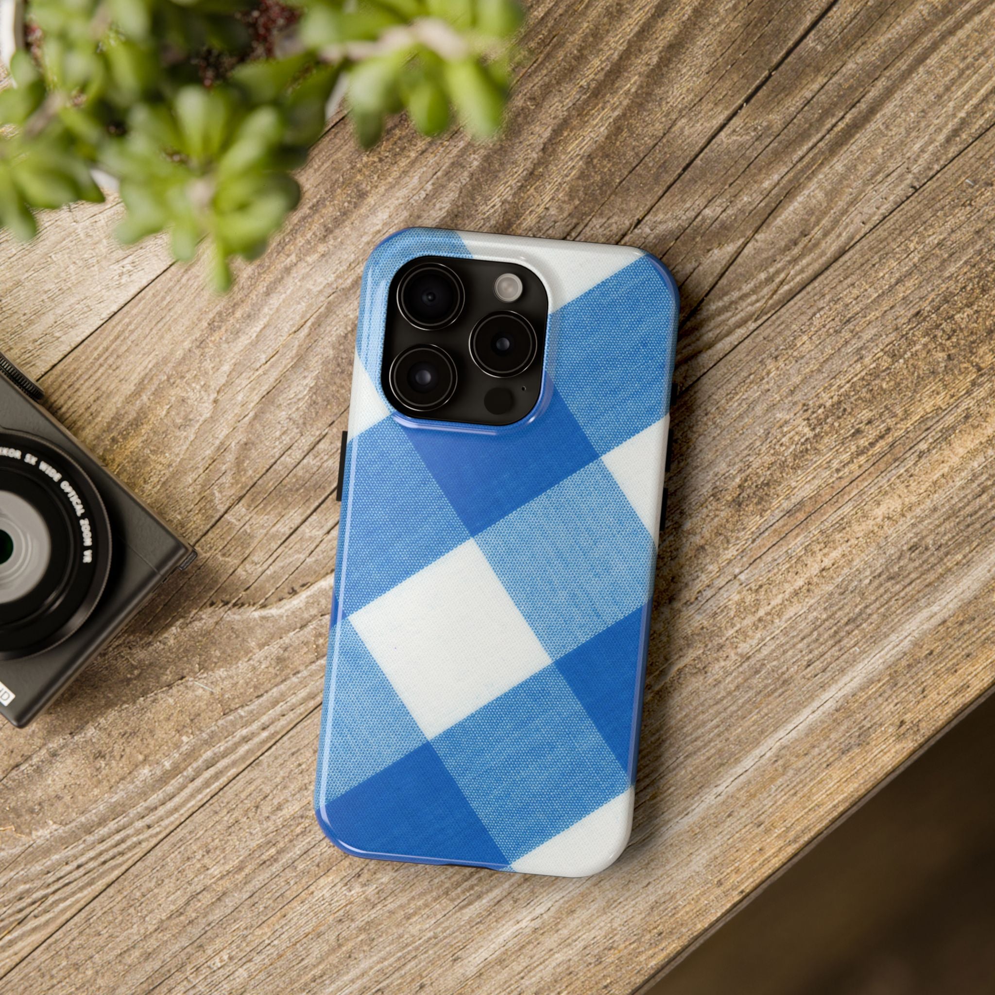 Classic Blue Gingham Phone Case (Apple & Android)