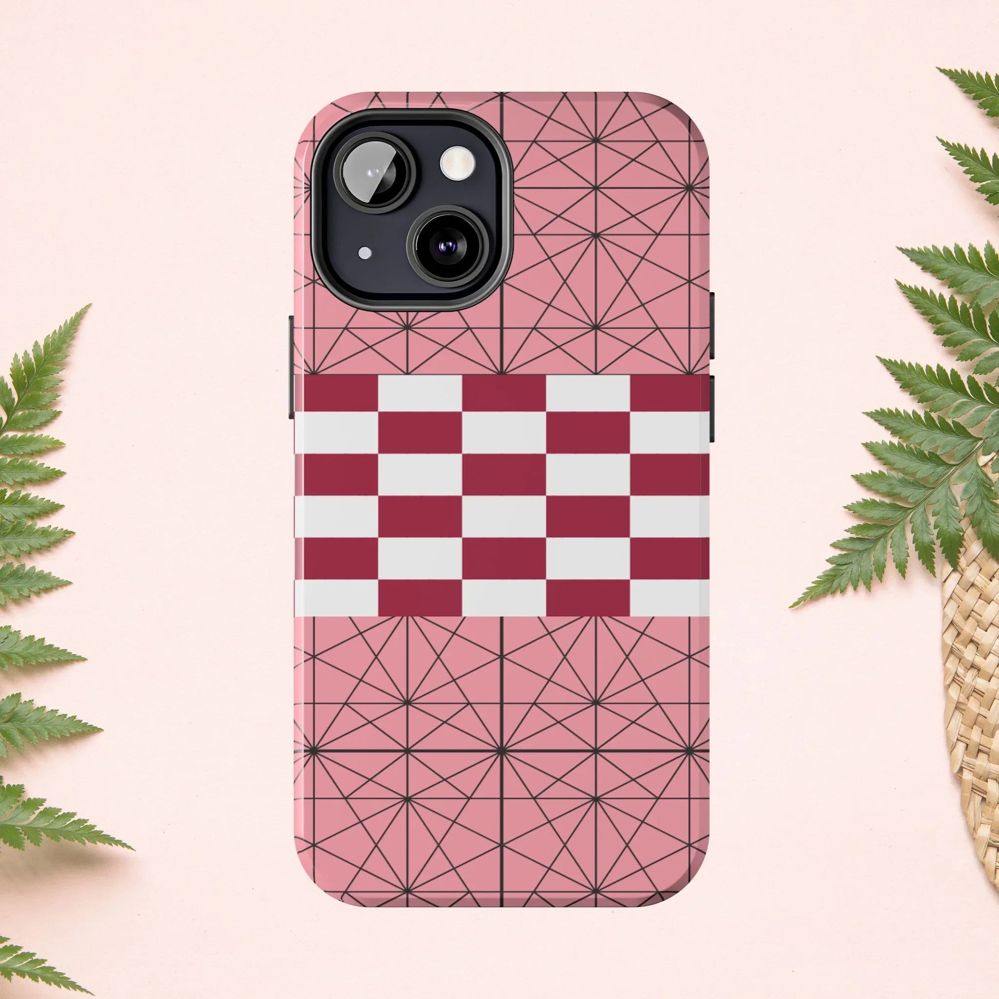 Geometric Kimono Tough Phone Case (Apple & Android) - Pink Sweetheart