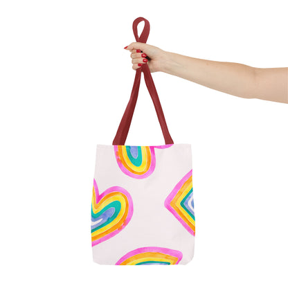 Rainbow Hearts Tote Bag